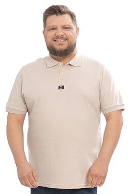 Polo Masculina Plus Size Básica em Malha Poá